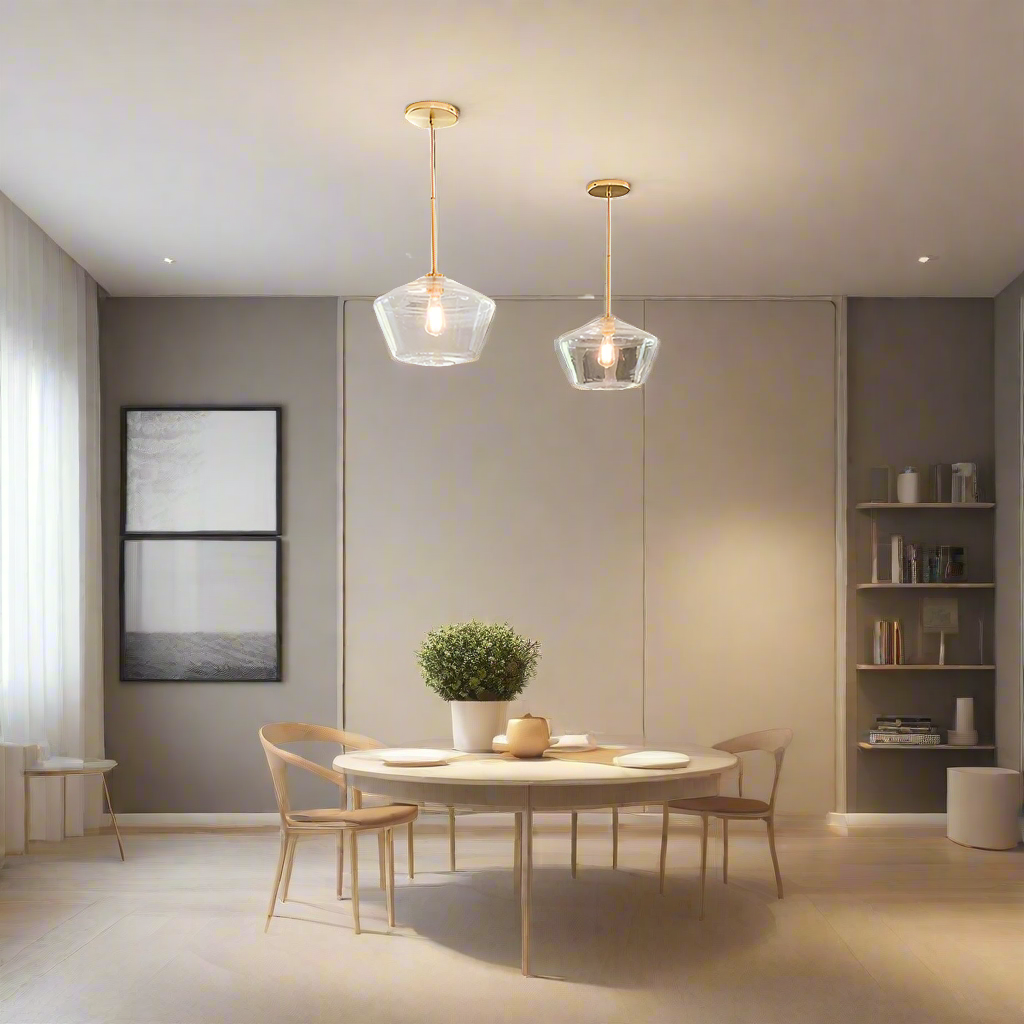 LumaGlow - Elegant anheng i klart glass med messingfinish