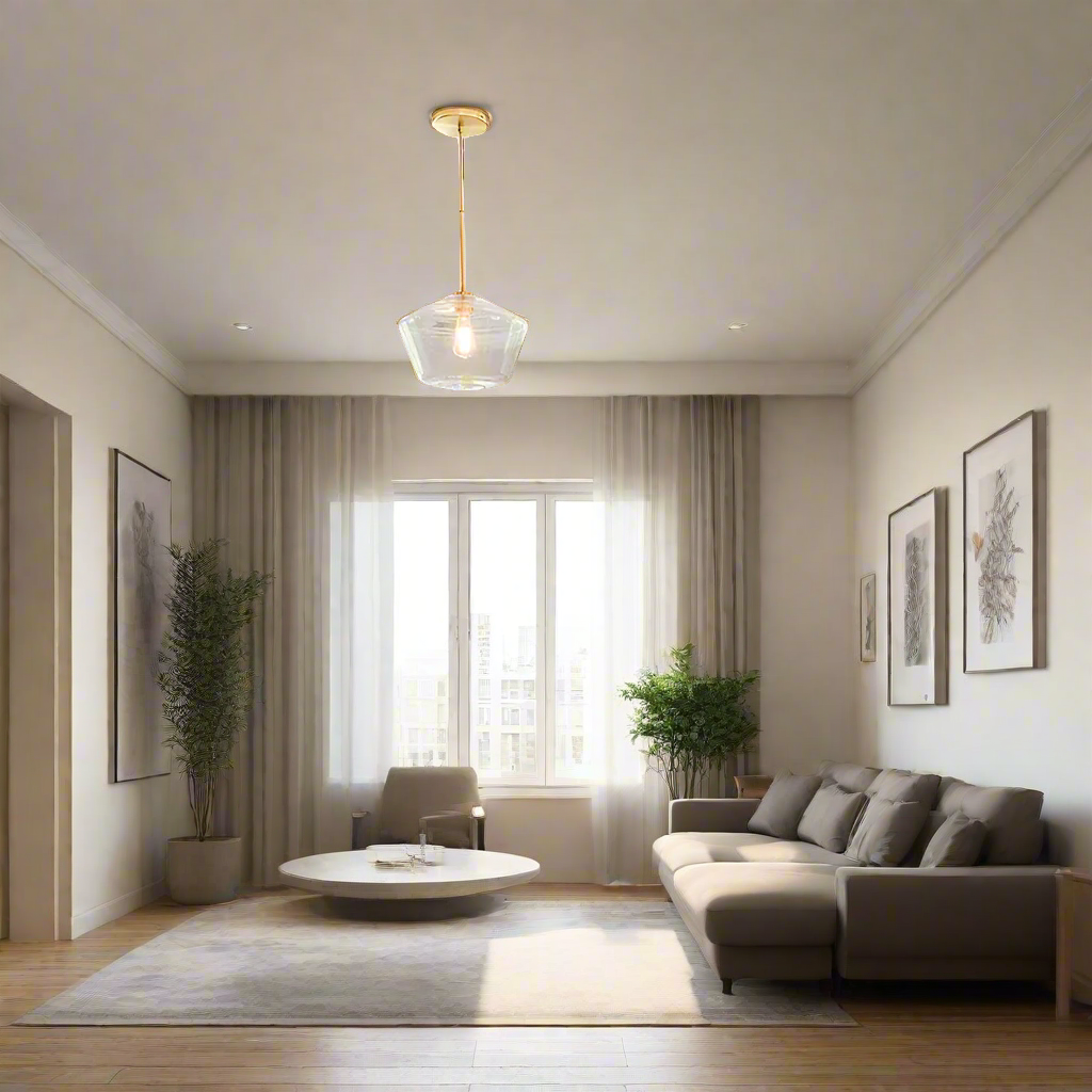 LumaGlow - Elegant anheng i klart glass med messingfinish