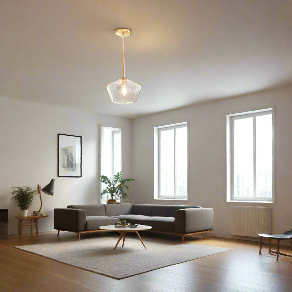 LumaGlow - Elegant anheng i klart glass med messingfinish