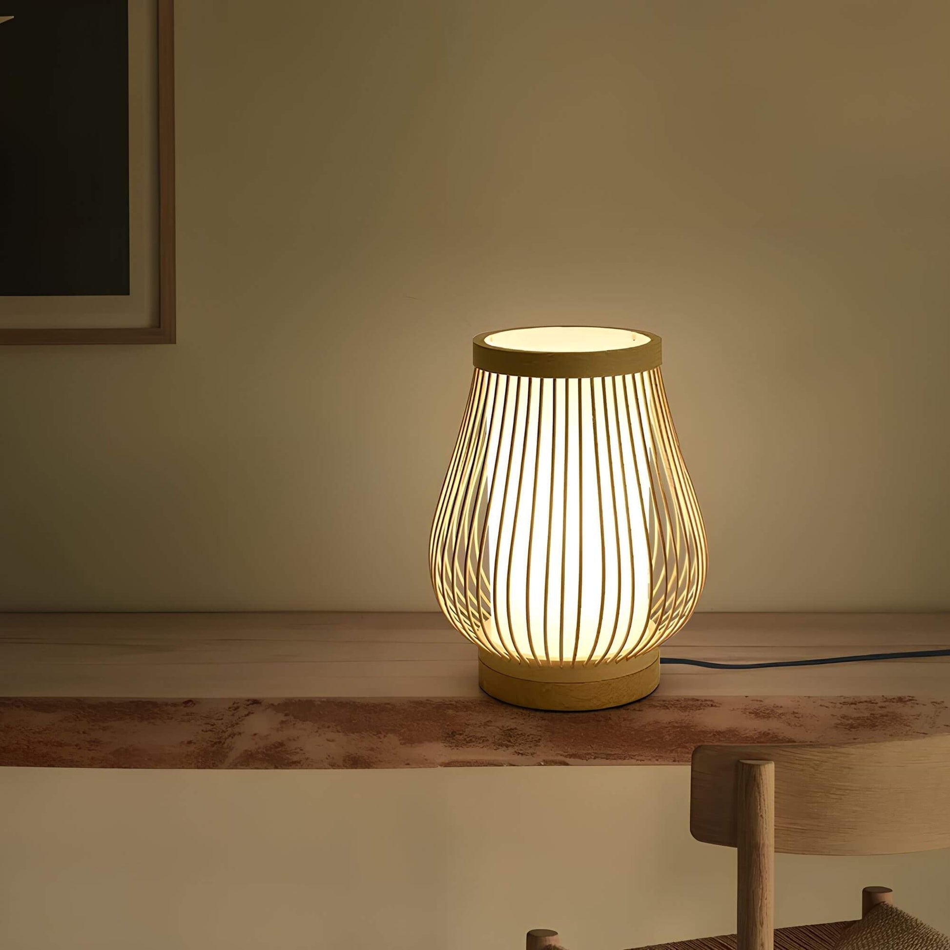 ZenGlow japansk-inspirert LED-bordlampe – Unik design med varm glød