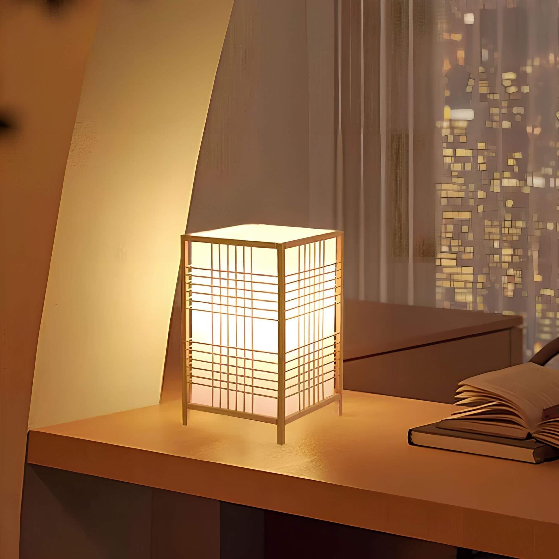 ZenGlow japansk-inspirert LED-bordlampe – Unik design med varm glød