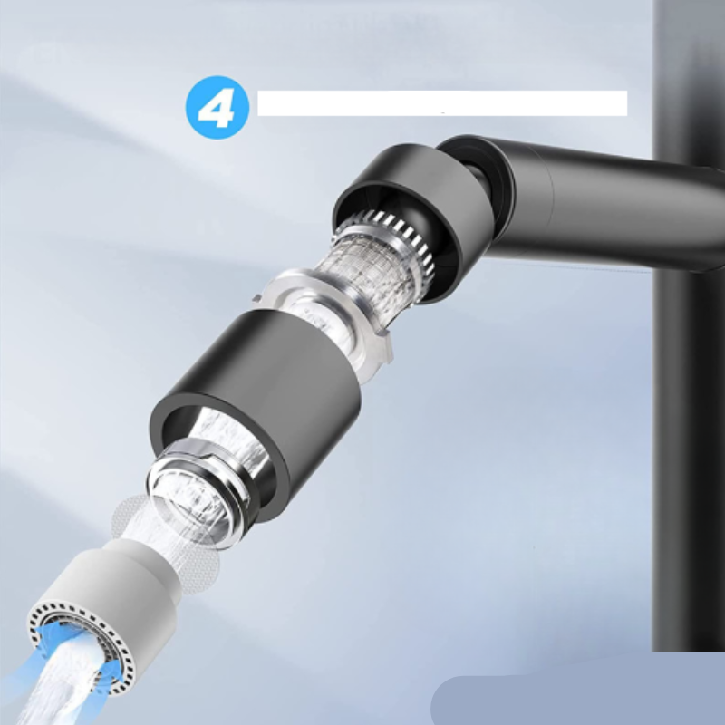 FlexSpray – 360° roterende dusjhode med justerbar vannstrøm