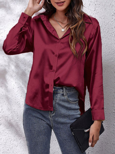 Natalia - Luksuriøs klassisk bluse med knapper