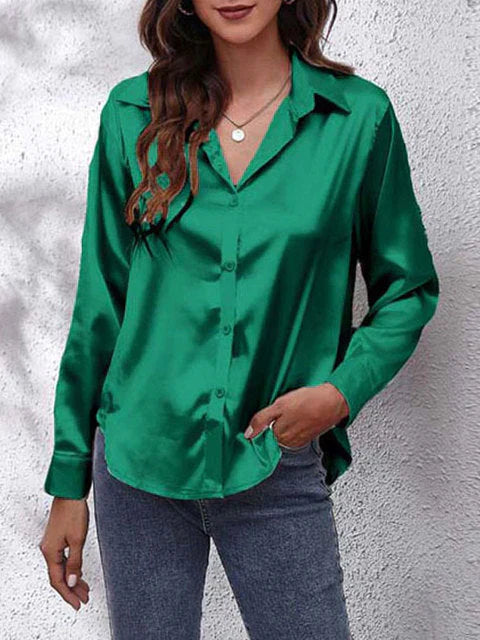 Natalia - Luksuriøs klassisk bluse med knapper
