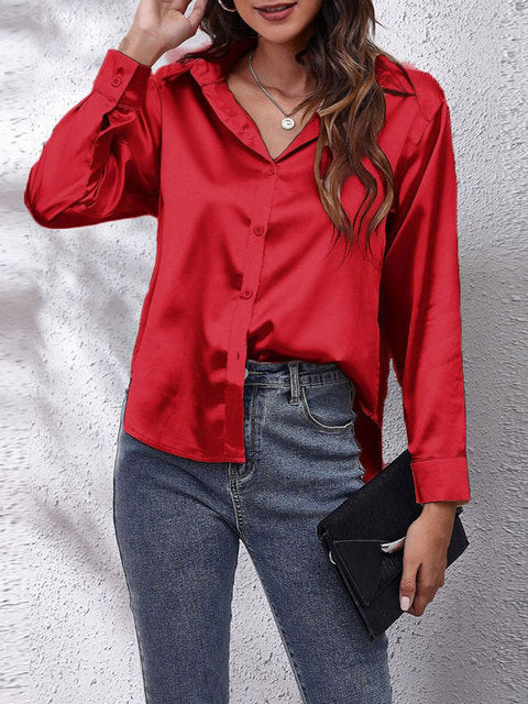Natalia - Luksuriøs klassisk bluse med knapper
