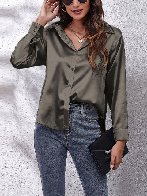 Natalia - Luksuriøs klassisk bluse med knapper