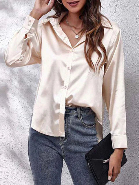 Natalia - Luksuriøs klassisk bluse med knapper