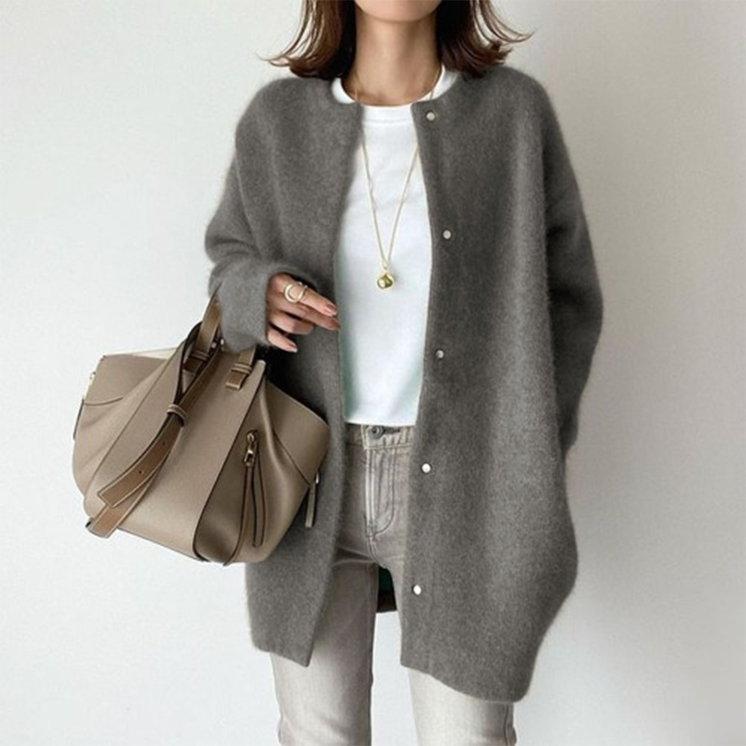 Sofia Elegant langermet cardigan med lommer