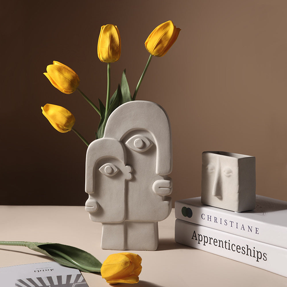 FaceForm Skulptural Gulvvase – Moderne Kunstnerisk Uttrykk