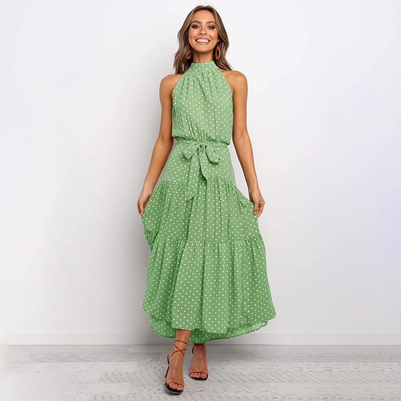 Vergie Boho Prikkete Kjole | Elegant Kvinners Festantrekk