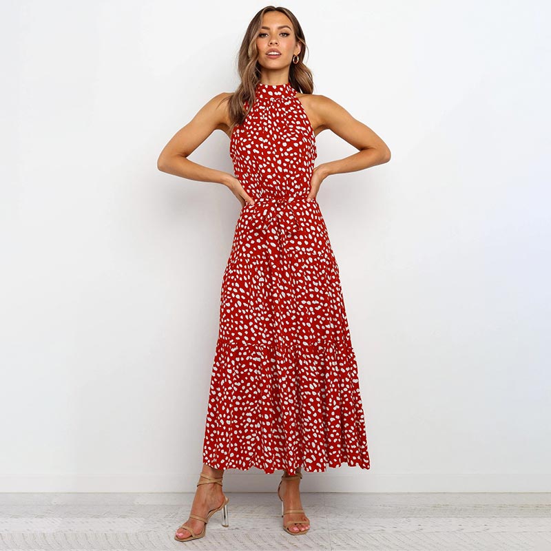 Vergie Boho Prikkete Kjole | Elegant Kvinners Festantrekk