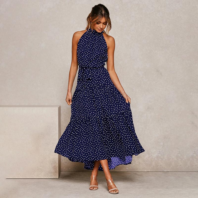Vergie Boho Prikkete Kjole | Elegant Kvinners Festantrekk