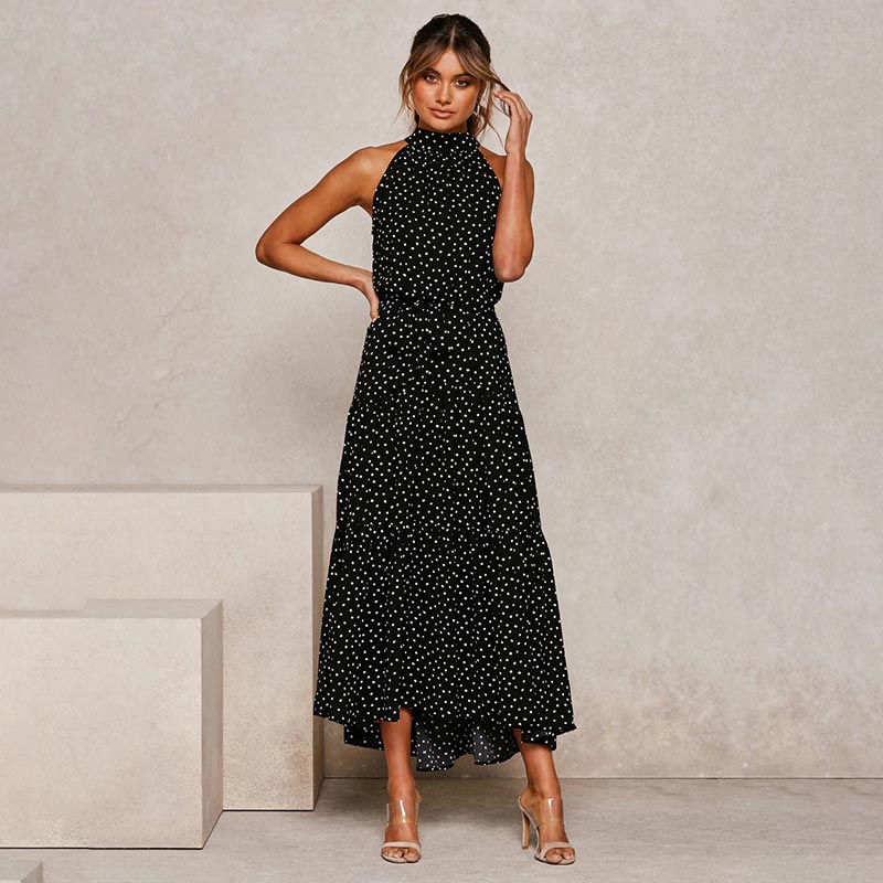 Vergie Boho Prikkete Kjole | Elegant Kvinners Festantrekk