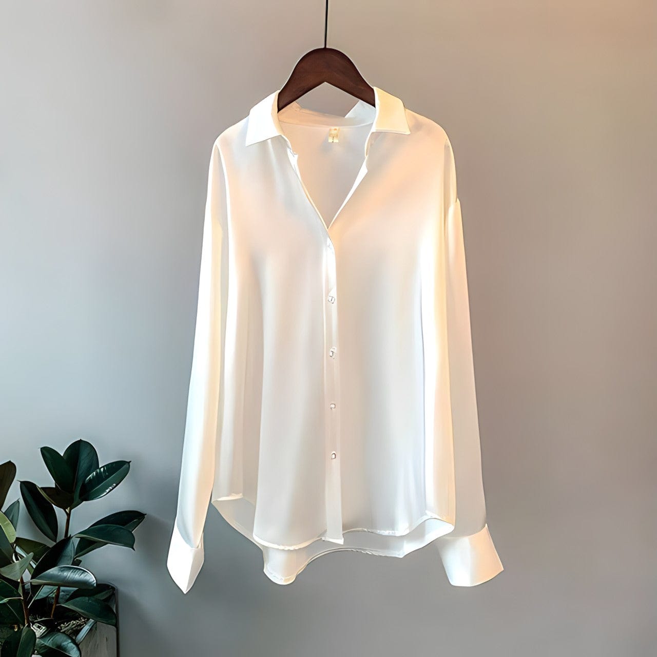 Emma er en allsidig silkebluse for moderne eleganse