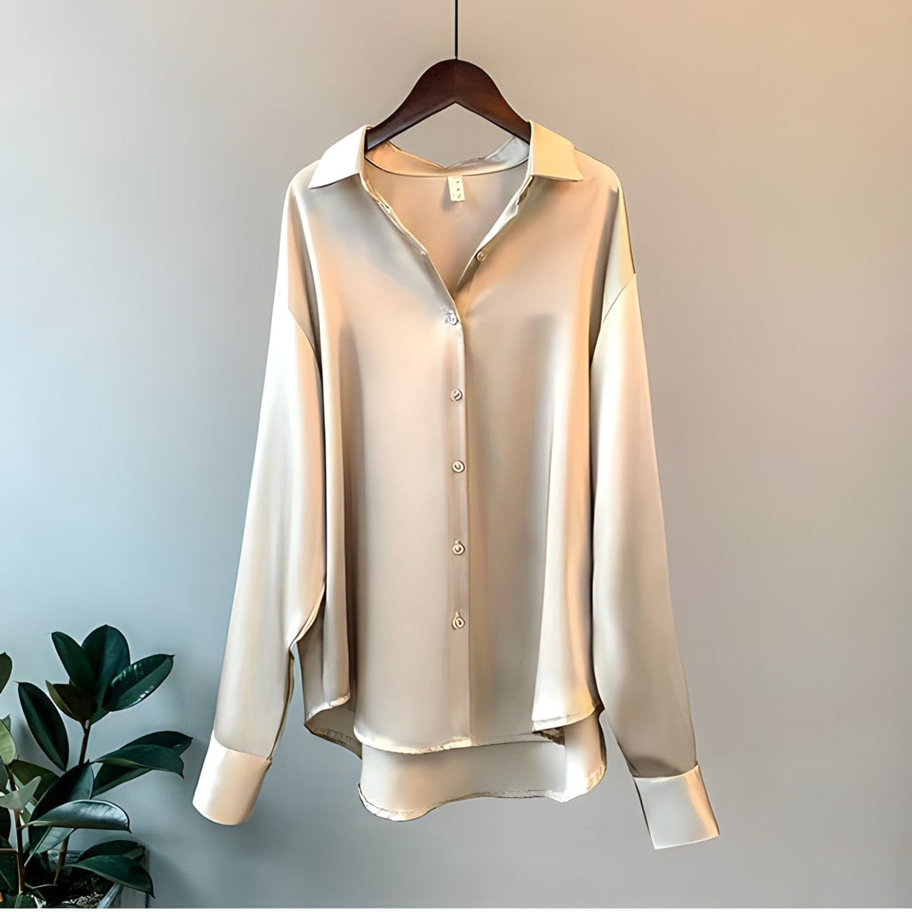 Emma er en allsidig silkebluse for moderne eleganse