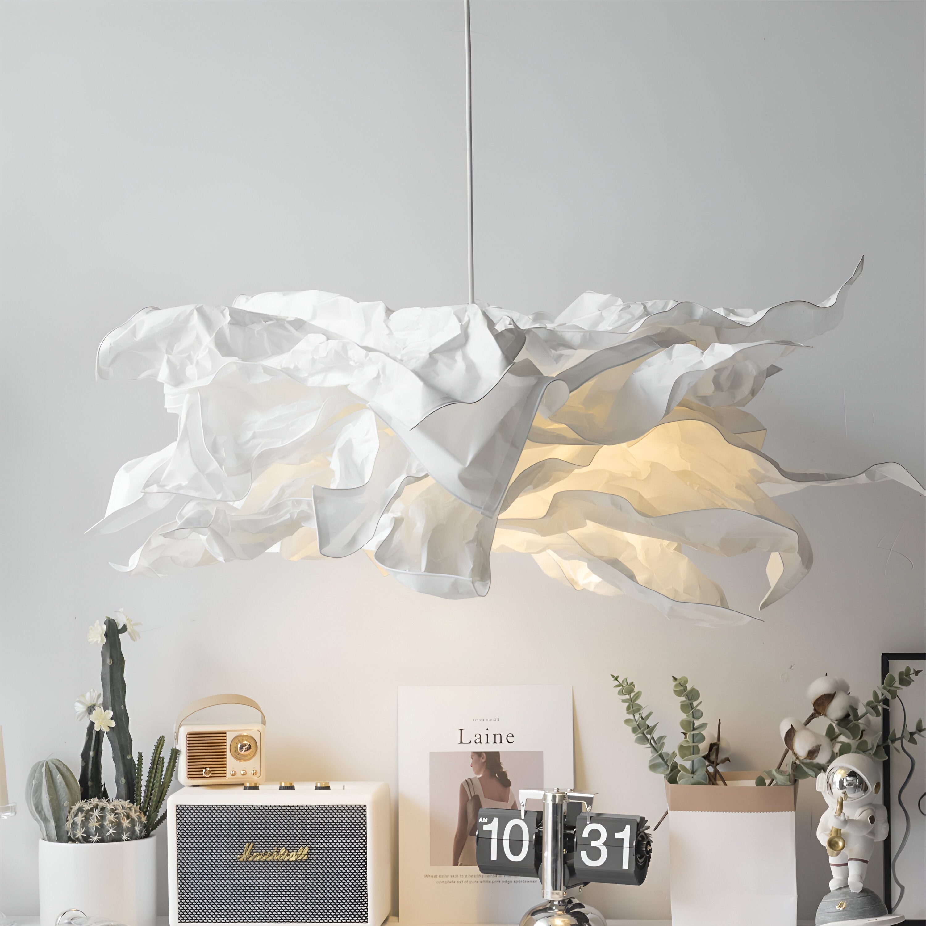 ShadeGlow – Tilpassbar pendellampe med skulpturert papirskjermdesign