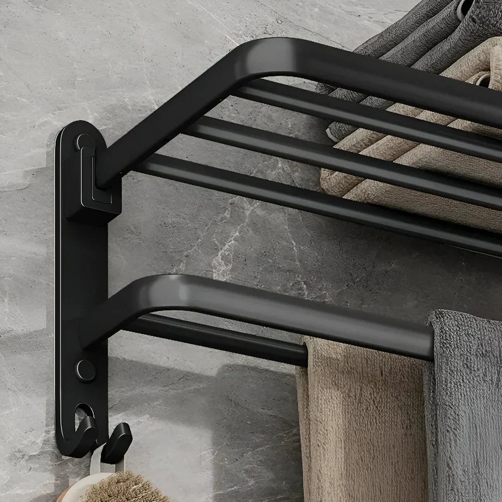 TowelFlex veggmontert dobbel håndklestativ