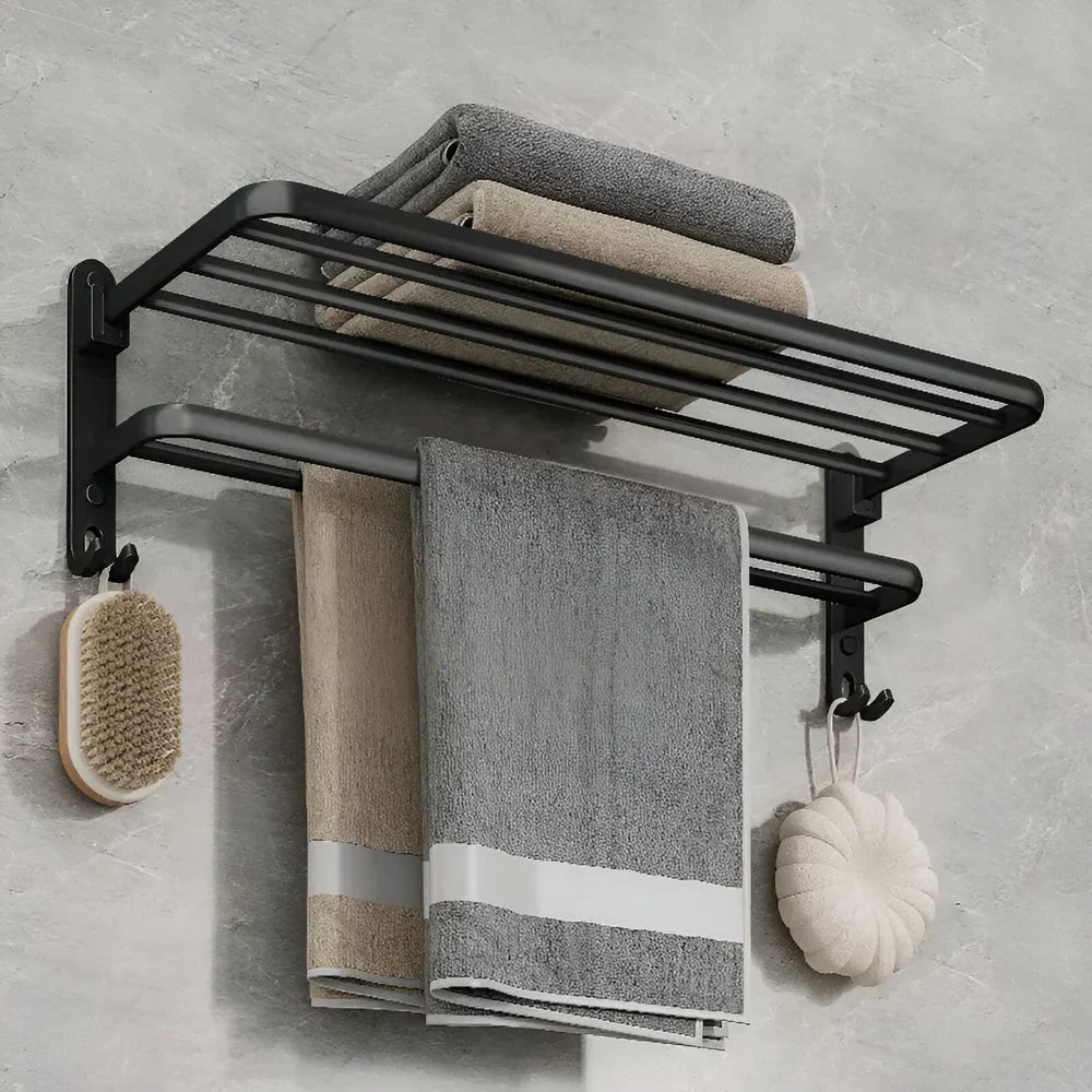 TowelFlex veggmontert dobbel håndklestativ