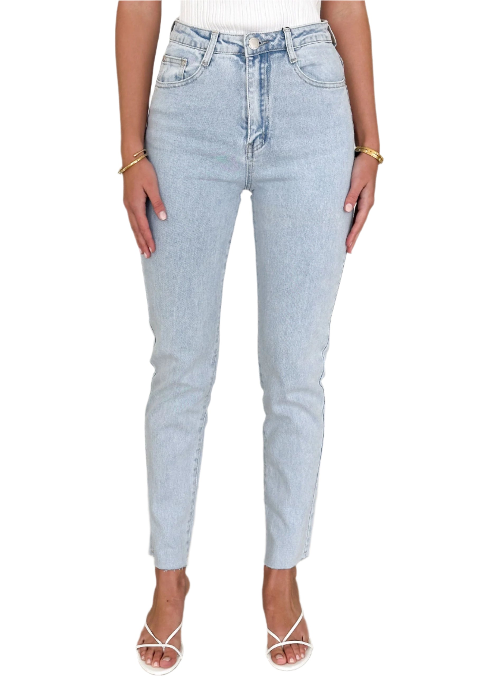 Isabella - stramme jeans med høy midje og lommer