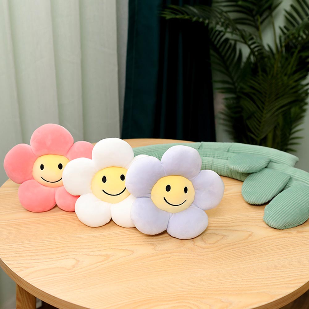 BlossomSmiles - Plysj blomstrete smilefjes som gardinbånd