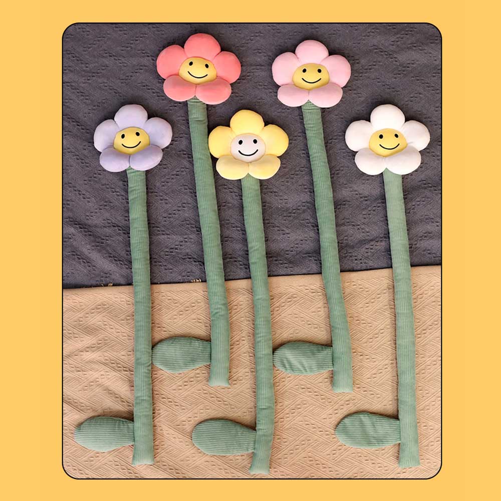 BlossomSmiles - Plysj blomstrete smilefjes som gardinbånd