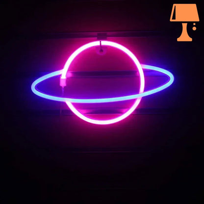 CosmoGlow – Planet-inspirerte veggmonterte neonrørlys