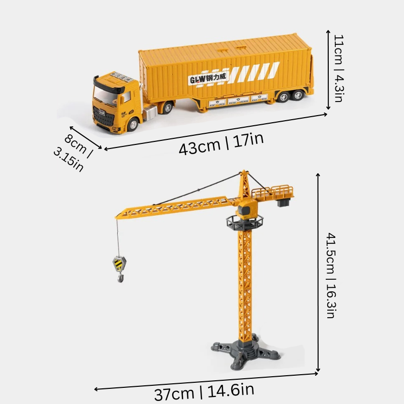 Truckzilla - 2-i-1 byggebilleke - Transformerbar lastebil med lys og lyder + minibiler