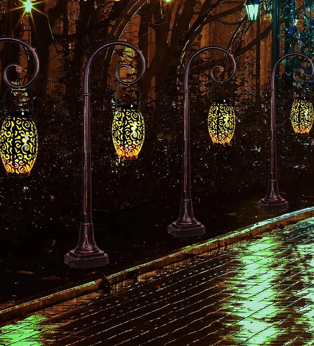 SolarLuxe – Elegant solcellelykt med varmt LED-lys for utendørsbelysning
