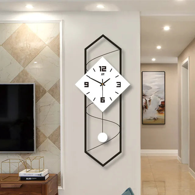 NordicTime 3D veggklokke – stilig tredesign med elegant stor skjerm