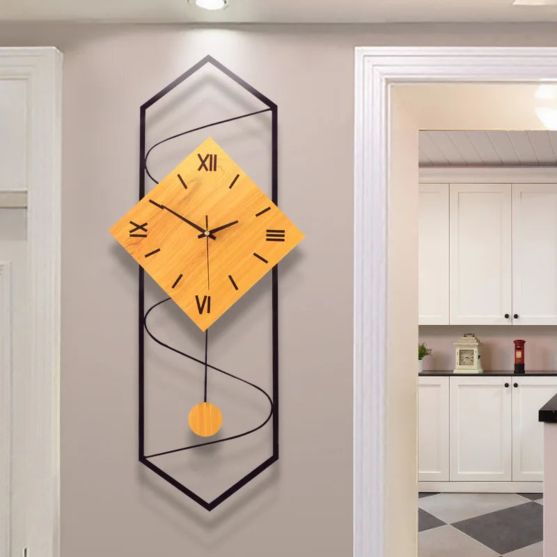 NordicTime 3D veggklokke – stilig tredesign med elegant stor skjerm