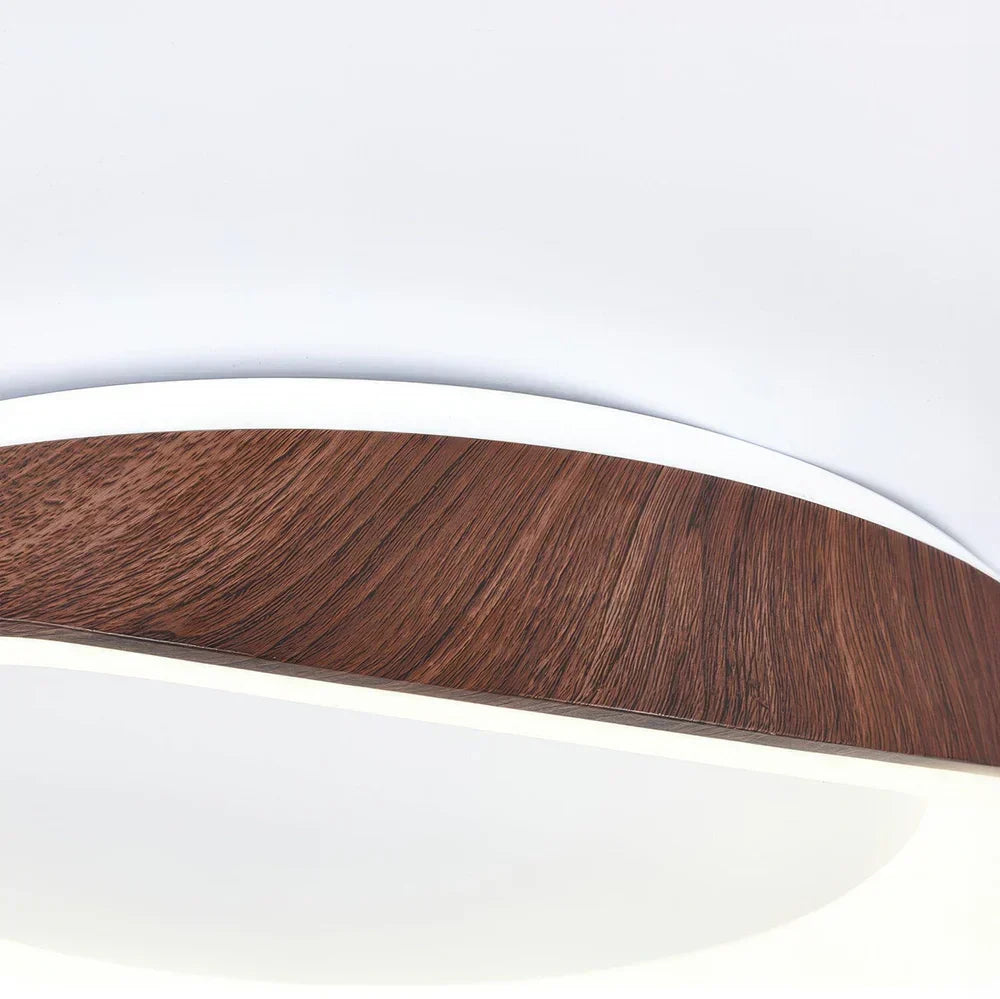 LysLuna Elegant taklampe i tre med myk LED-belysning