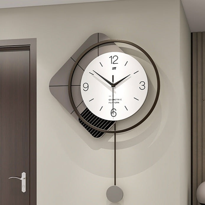 TimeSwing - Moderne geometrisk pendelveggklokke