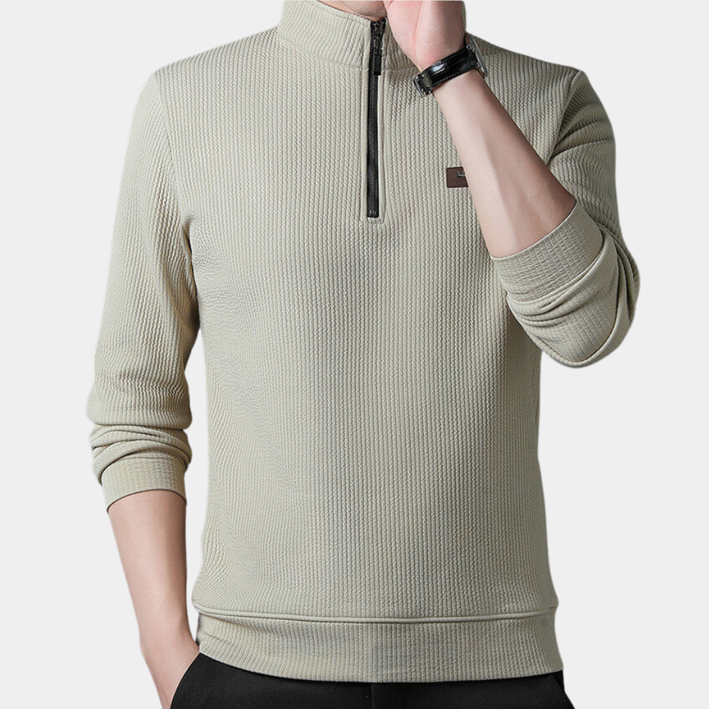 Martin - Komfortabel og stilig firkantet glidelås slim genser for menn