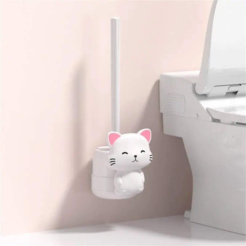 PurrfectClean - toalettbørste og holder med katttema