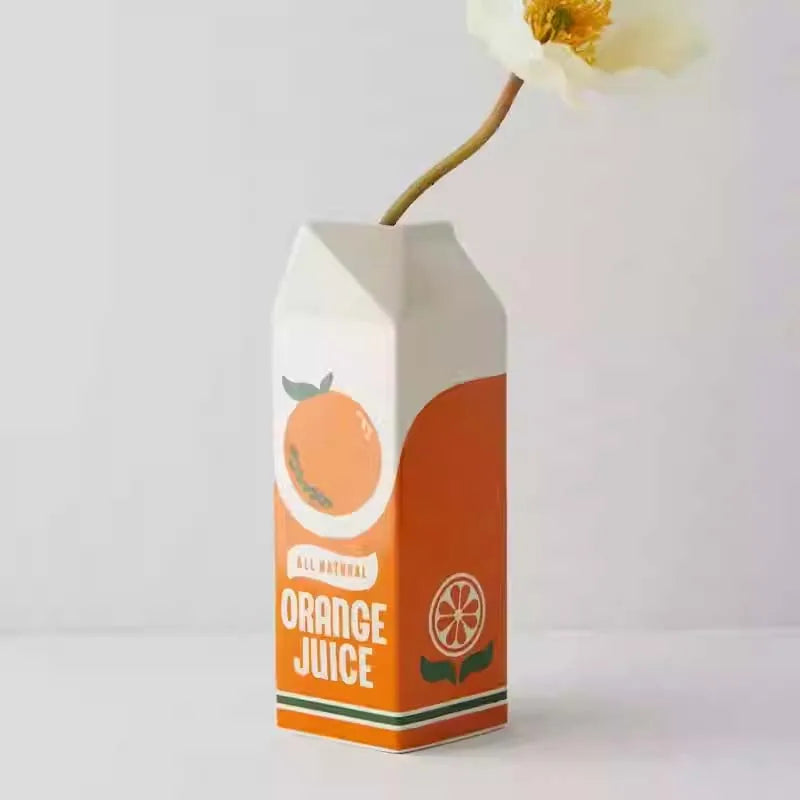 PlayfulBlooms - Appelsinjuice Kartong-inspirert vase