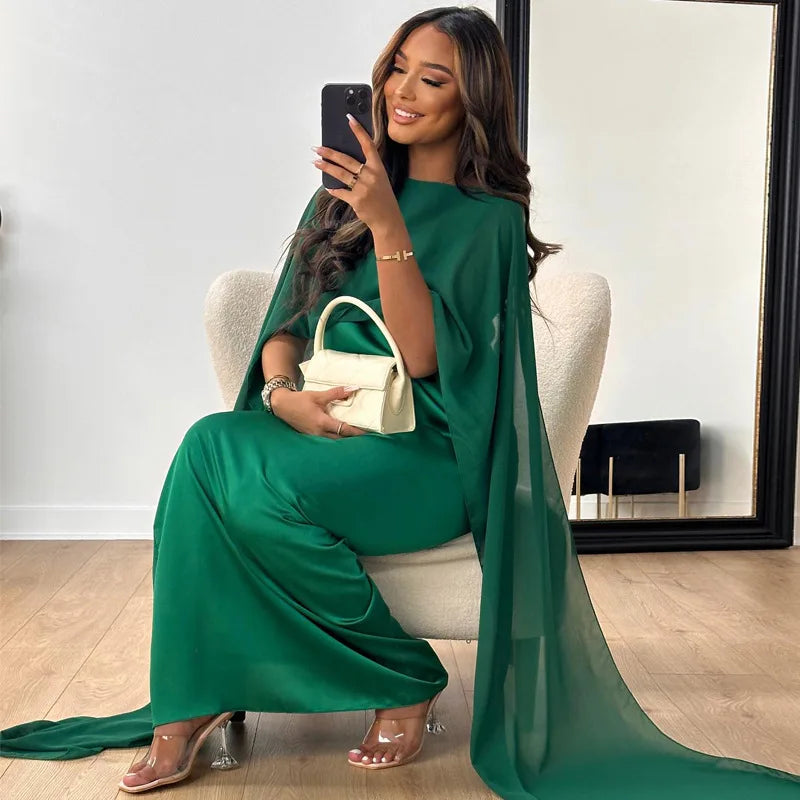 Jennifer - Elegant kappe maxi kjole