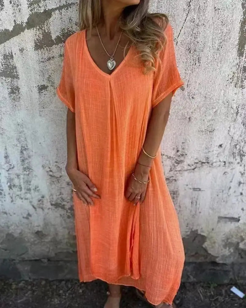 Isolde Elegant sommerkjole med V-hals