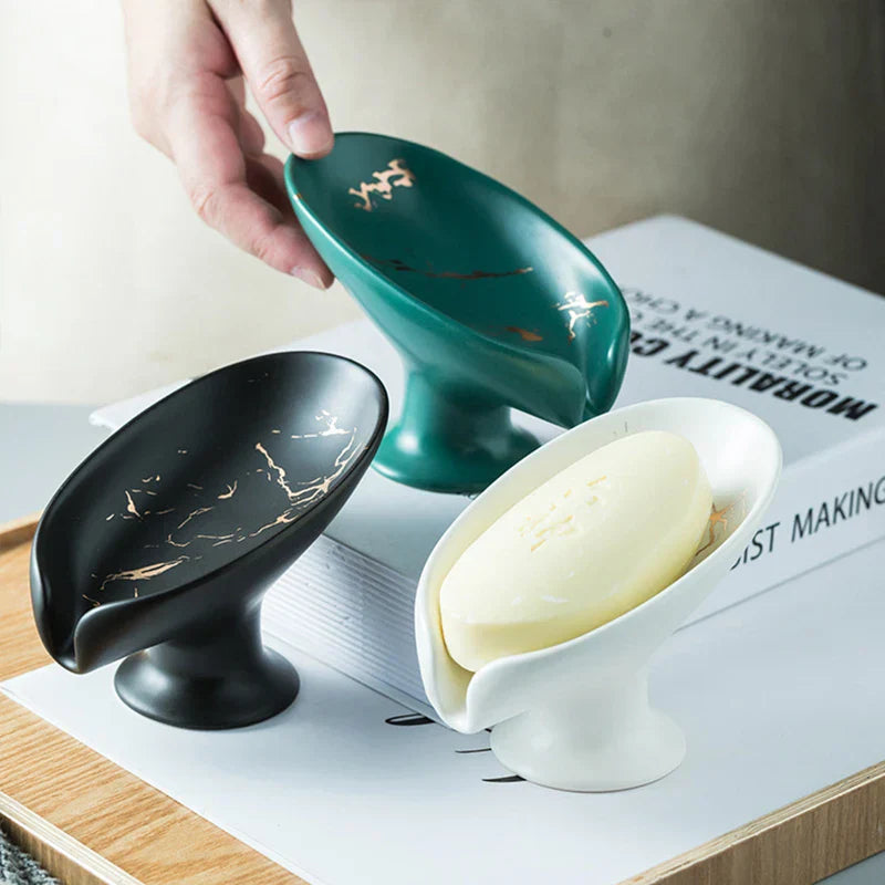 LuxeLeaf - Elegant bladformet såpeskål for badet
