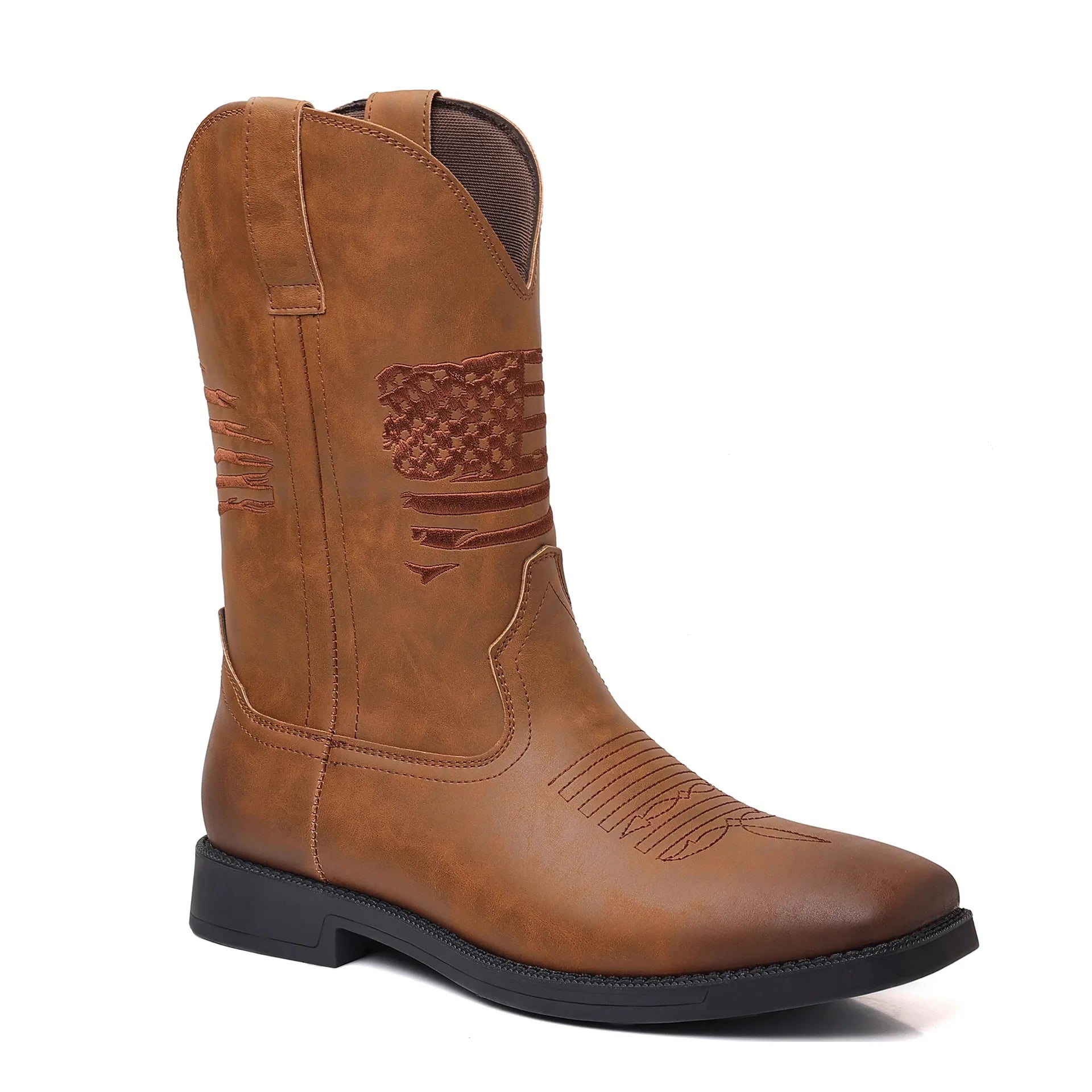 Theo - Broderte retro vestlige cowboystøvler for menn