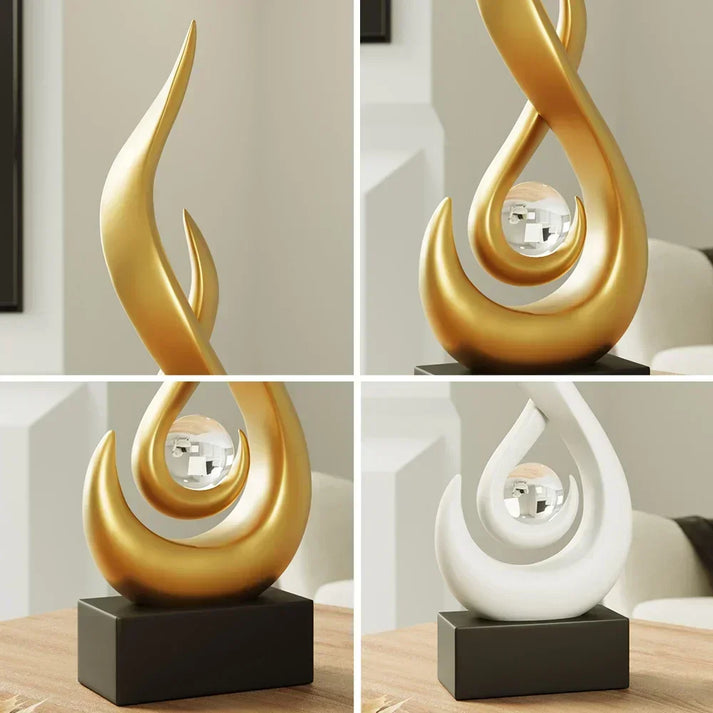 FlowSphere dekorativ skulptur - elegant romdekorasjon