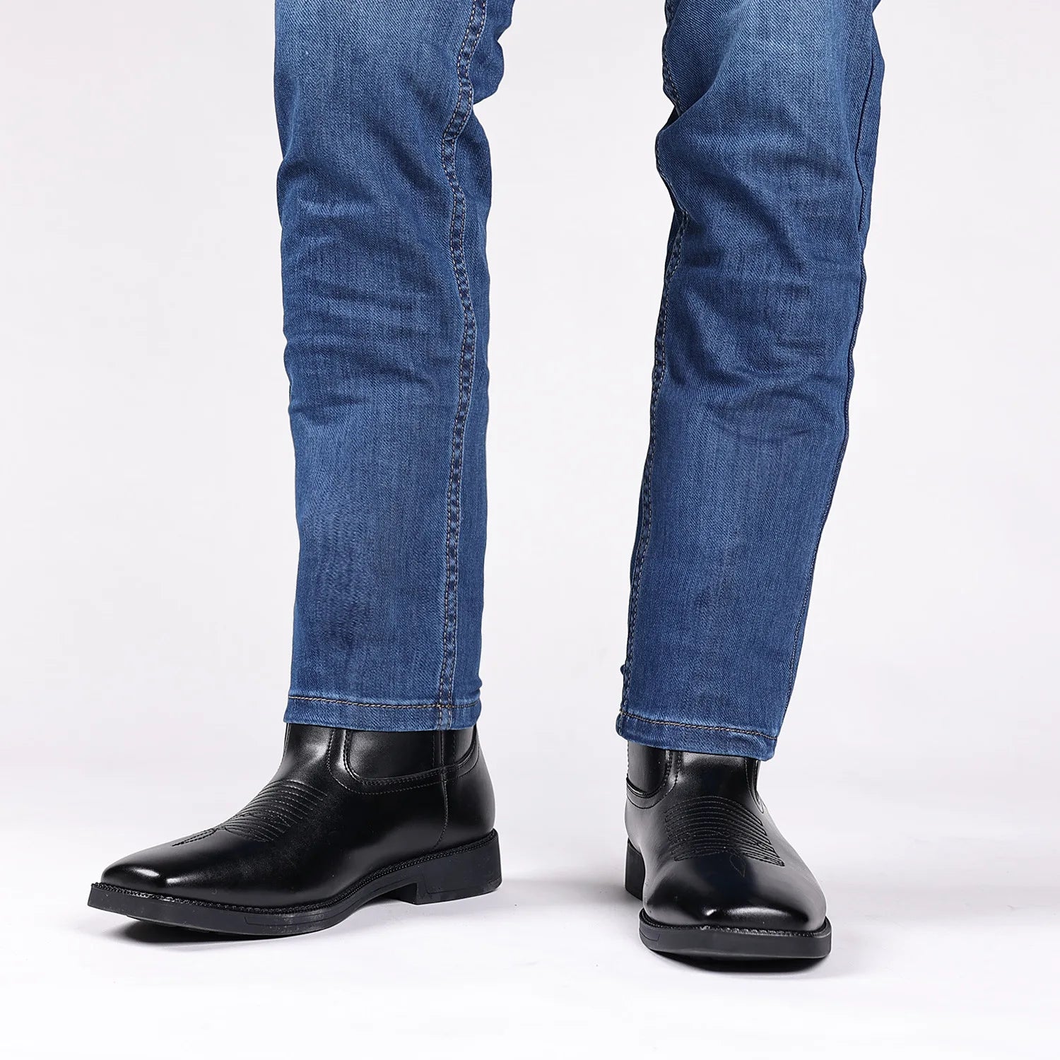 Theo - Broderte retro vestlige cowboystøvler for menn
