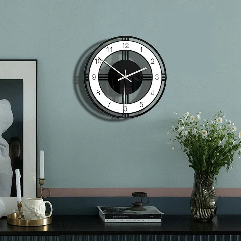 Monochrome Harmony – Moderne minimalistisk veggklokke