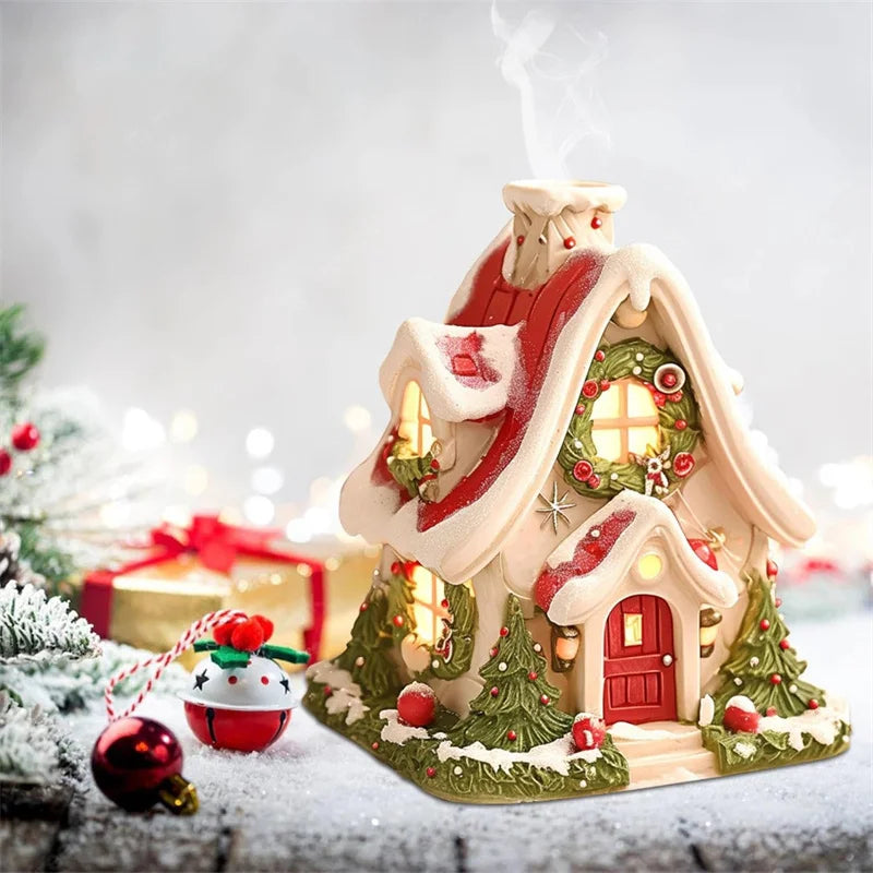 Kreativt opplyst julehytte
