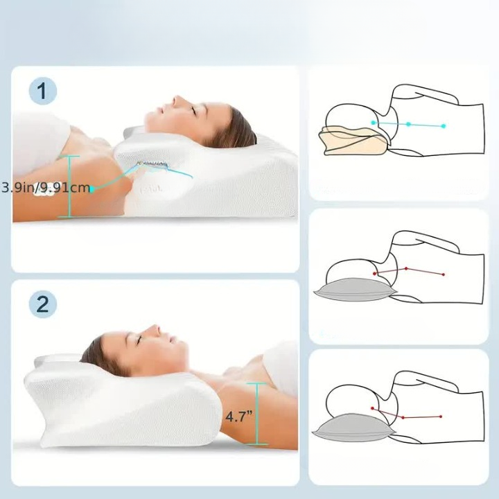 SleepEase Sommerfugl minnepute i skum - Ergonomisk støtte for side- og ryggsovere
