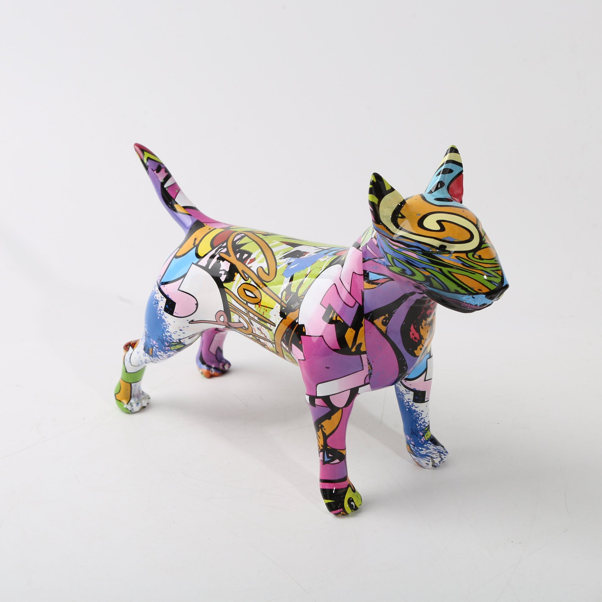 GraffiBull - Dekorative figurer av levende Bull Terrier