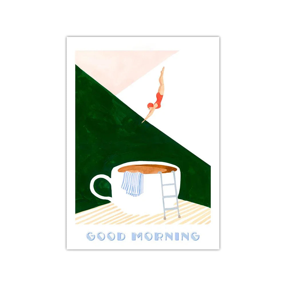 MugDive - Snodige kaffeinspirerte kunstplakater
