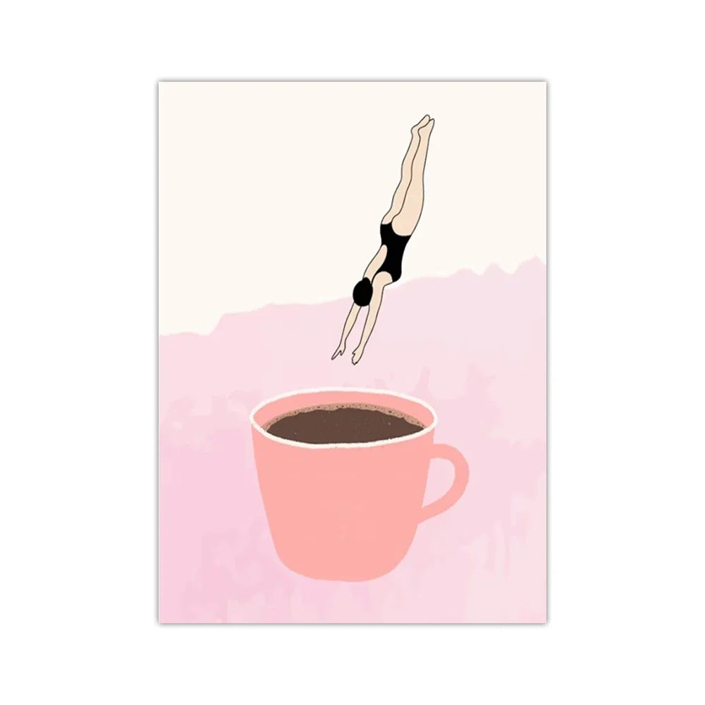 MugDive - Snodige kaffeinspirerte kunstplakater