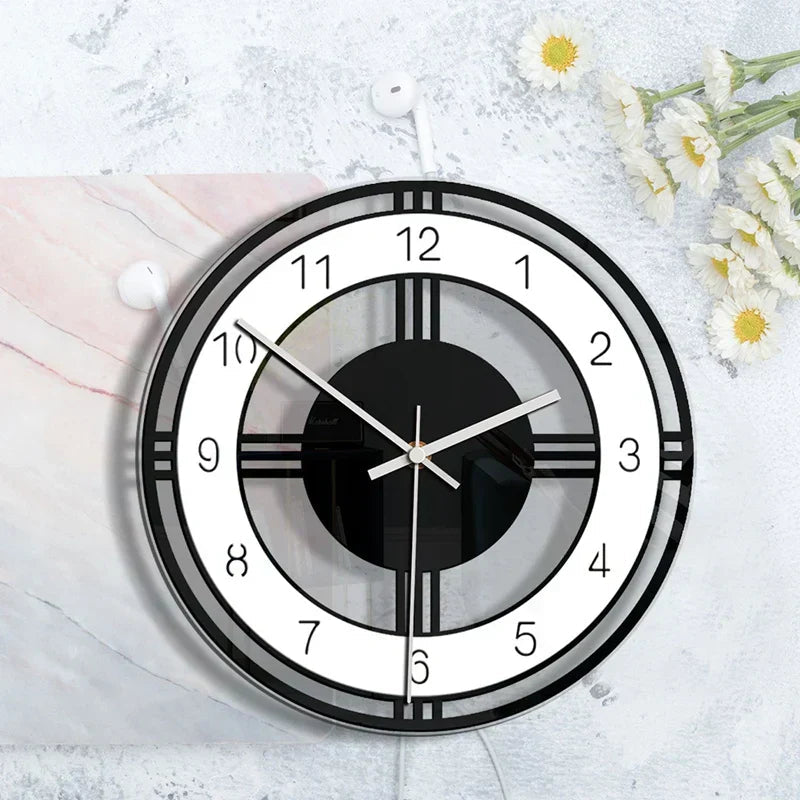 Monochrome Harmony – Moderne minimalistisk veggklokke