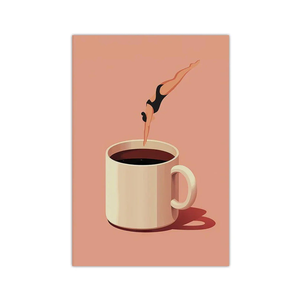 MugDive - Snodige kaffeinspirerte kunstplakater