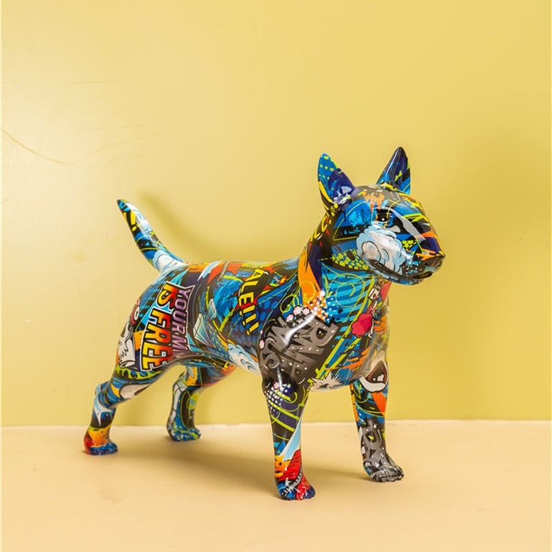GraffiBull - Dekorative figurer av levende Bull Terrier